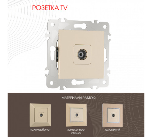 Розетка TV Arte Milano 203.43-1.shampan