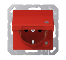 Розетка Schuko с крышкой Jung AS1520BFKLKORT