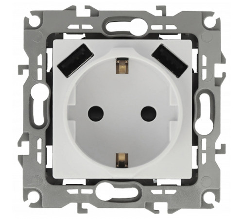 Розетка Эра Elegance 2P+E 16A-250В с защитной шторкой и 2xUSB 5В-3А 14-4109-01 Б0047867 Розетка Эра Elegance 2P+E 16A-250В с защитной шторкой и 2xUSB 5В-3А 14-4109-01 Б0047867