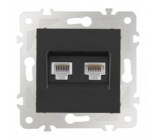 Розетка телефонная RJ11 + компьютерная RJ45 Arte Milano 203.44-1.black Розетка телефонная RJ11 + компьютерная RJ45 Arte Milano 203.44-1.black
