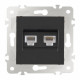 Розетка телефонная RJ11 + компьютерная RJ45 Arte Milano 203.44-1.black