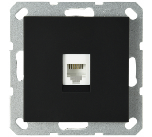 Интернет розетка Jasmart разъем RJ45 с накладкой черный матовый (soft touch) G6105PB Интернет розетка Jasmart разъем RJ45 с накладкой черный матовый (soft touch) G6105PB