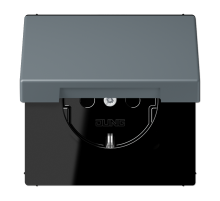 Розетка 2K+З с крышкой Jung LC1520BFKL251