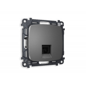 Комплект механизма компьютерной розетки RJ-45(8P8C) CAT6 со шторкой Ambrella Volt Omega MO662010