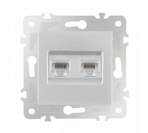 Розетка двойная RJ45 Arte Milano 203.45-2.silver Розетка двойная RJ45 Arte Milano 203.45-2.silver