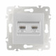 Розетка двойная RJ45 Arte Milano 203.45-2.silver