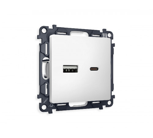 Комплект механизма розетки 2USB A+C 20W (быстрая зарядка) Ambrella Volt Alfa MA131010 Комплект механизма розетки 2USB A+C 20W (быстрая зарядка) Ambrella Volt Alfa MA131010