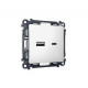 Комплект механизма розетки 2USB A+C 20W (быстрая зарядка) Ambrella Volt Alfa MA131010