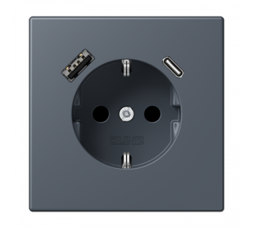 Розетка 2K+З USB Typ AC Jung LC1520-15CA262 Розетка 2K+З USB Typ AC Jung LC1520-15CA262
