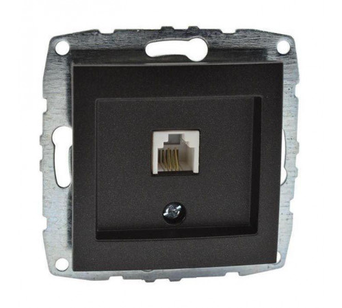 Розетка телефонная Rj45 Cat3 Mono Electric Despina-Larissa графит 500-002025-124 Розетка телефонная Rj45 Cat3 Mono Electric Despina-Larissa графит 500-002025-124