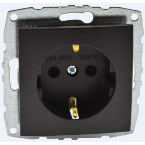 Розетка с заземлением Mono Electric Despina-Larissa 16А 250В графит 500-002021-117