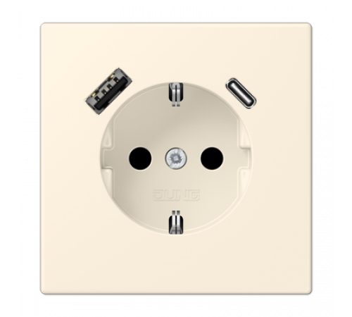 Розетка 2K+З USB Typ AC Jung LC1520-15CA245 Розетка 2K+З USB Typ AC Jung LC1520-15CA245