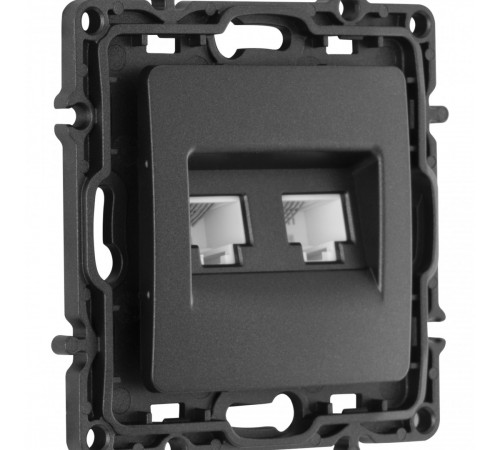 Розетка телефонная RJ11 + компьютерная RJ45 Arte Milano 217.44-1.black Розетка телефонная RJ11 + компьютерная RJ45 Arte Milano 217.44-1.black