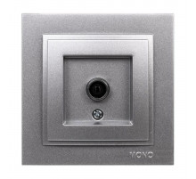Розетка TV проходная Mono Electric Despina серебро 102-212105-137