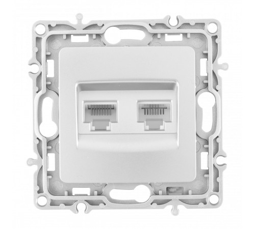 Розетка телефонная RJ11 + компьютерная RJ45 Arte Milano 217.44-1.silver Розетка телефонная RJ11 + компьютерная RJ45 Arte Milano 217.44-1.silver