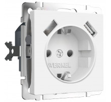 Розетка с заземлением, шторками и USBх2 Werkel 4690389191992 W1171561 a062406
