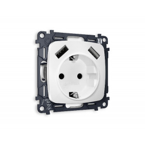 Комплект механизма розетки 2USB A+A 18W (быстрая зарядка) с/з Ambrella Volt Omega MO129010