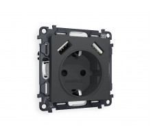 Комплект механизма розетки 2USB A+A 18W (быстрая зарядка) с/з Ambrella Volt Alfa MA909010