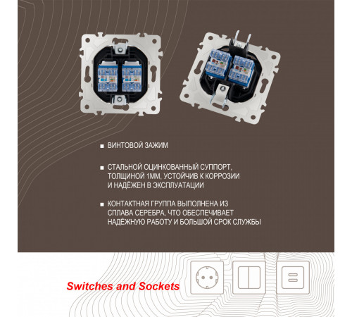 Розетка двойная RJ45 Arte Milano 203.45-2.black Розетка двойная RJ45 Arte Milano 203.45-2.black