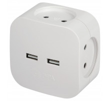 Разветвитель электрический Эра SP-4-USB-W Б0049532