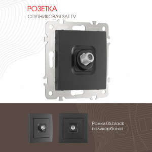 Розетка SAT TV Arte Milano 206.42-1.black
