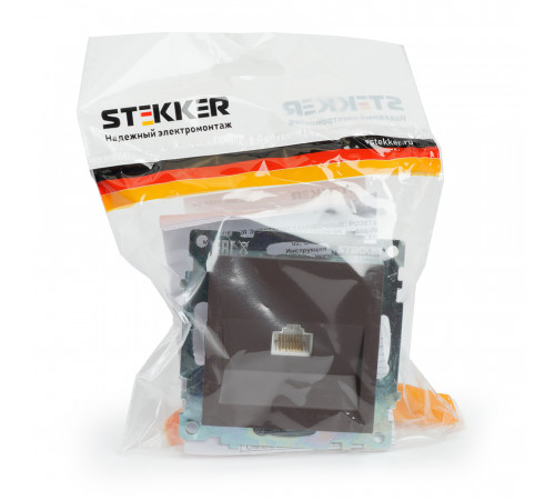 Розетка компьютерная 1-местная RJ-45 Stekker Катрин GLS00-7107-04 49023 Розетка компьютерная 1-местная RJ-45 Stekker Катрин GLS00-7107-04 49023