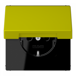 Розетка 2K+З с крышкой Jung LC1520BFKL249