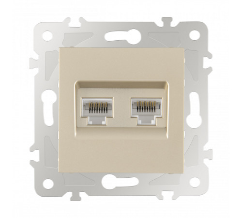 Розетка двойная RJ45 Arte Milano 203.45-2.shampan Розетка двойная RJ45 Arte Milano 203.45-2.shampan