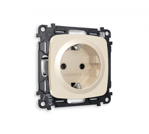 Комплект механизма розетки с/з на винтовых зажимах Ambrella Volt Omega MO306010 Комплект механизма розетки с/з на винтовых зажимах Ambrella Volt Omega MO306010