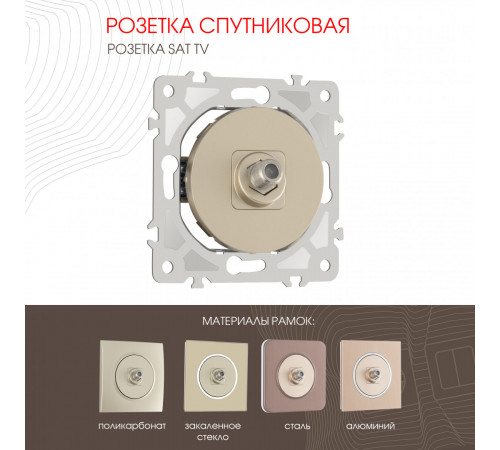 Розетка спутниковая SAT TV Arte Milano 202.42-1.shampan Розетка спутниковая SAT TV Arte Milano 202.42-1.shampan