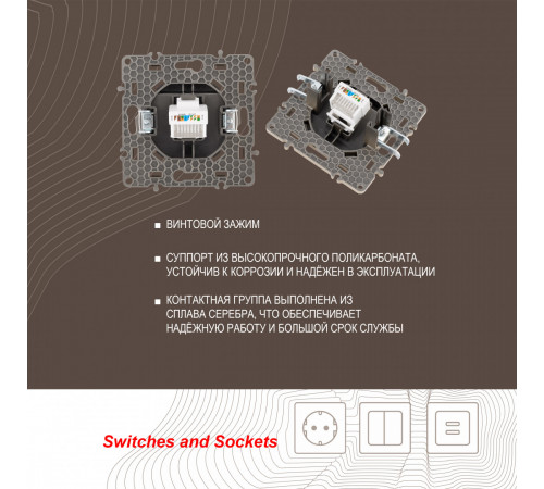 Розетка RJ45 Arte Milano 217.45-1.shampan Розетка RJ45 Arte Milano 217.45-1.shampan