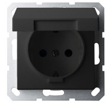 Розетка SHUKO Jasmart с крышкой с защитными шторками черный матовый (soft touch) 16A 250V 2P+T G5505PB