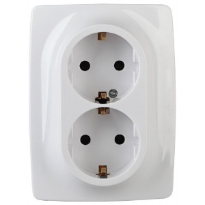 Розетка 2x2P+E Schuko Эра 12-2116-01 Б0029238