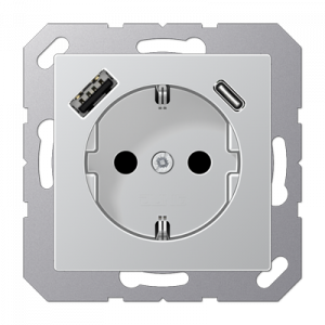 Розетка 2K+З USB Typ AC Jung A1520-15CAAL