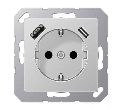 Розетка 2K+З USB Typ AC Jung A1520-15CAAL