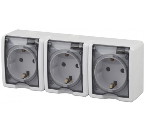 Розетка ЭРА Эксперт 3х2P+E IP54 со шторками 16A 250V 11-2406-01 Б0020722 Розетка ЭРА Эксперт 3х2P+E IP54 со шторками 16A 250V 11-2406-01 Б0020722