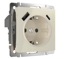 Розетка Werkel с быстрой зарядкой USB Type A+С слоновая кость W1171703 4690389176425
