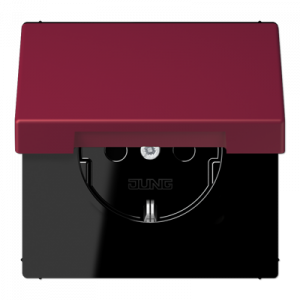 Розетка 2K+З с крышкой Jung LC1520BFKL255