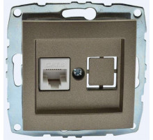 Розетка компьютерная Rj45 Cat6 Mono Electric Despina-Larissa бронза 500-002305-125