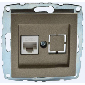 Розетка компьютерная Rj45 Cat6 Mono Electric Despina-Larissa бронза 500-002305-125