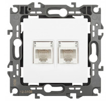 Розетка компьютерная двойная RJ45 Эра 12-3108-01М Б0065686