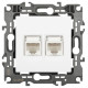 Розетка компьютерная двойная RJ45 Эра 12-3108-01М Б0065686