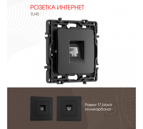 Розетка RJ45 Arte Milano 217.45-1.black Розетка RJ45 Arte Milano 217.45-1.black