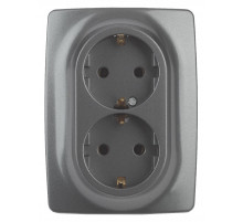 Розетка 2x2P+E Schuko со шторками Эра 12-2108-12 Б0036448
