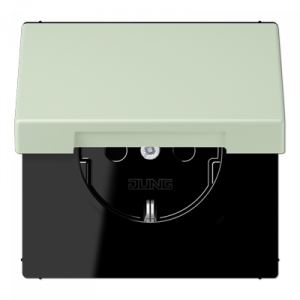 Розетка 2K+З с крышкой Jung LC1520BFKL218