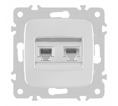 Розетка телефонная RJ11 + компьютерная RJ45 Arte Milano 205.44-1.silver Розетка телефонная RJ11 + компьютерная RJ45 Arte Milano 205.44-1.silver