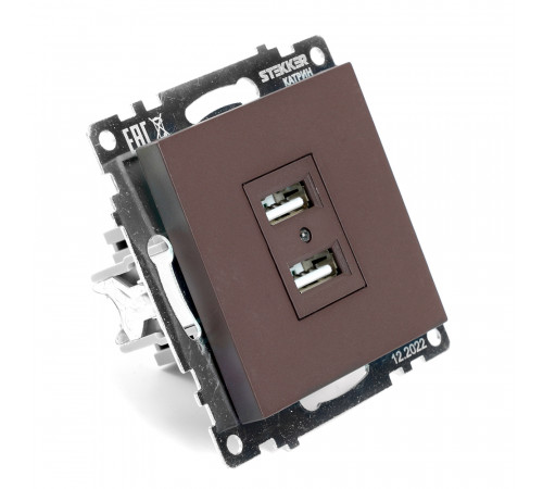 Розетка USB 2-местная Stekker Катрин GLS10-7115-04 49027 Розетка USB 2-местная Stekker Катрин GLS10-7115-04 49027