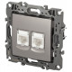 Розетка компьютерная двойная RJ45 Эра 12-3108-16 Б0065665