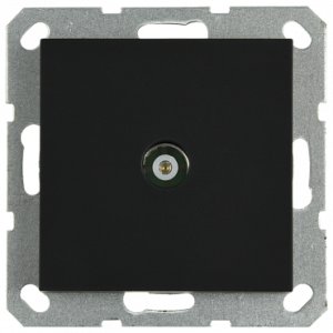 Розетка TV Jasmart проходная с накладкой черный матовый (soft touch) G6002PB