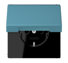 Розетка 2K+З с крышкой Jung LC1520BFKL212